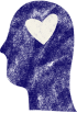 Like Yourself icon Silhouette of a head with a heart icon inside