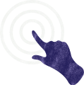 A hand with finger extended that touches down to start a ripple